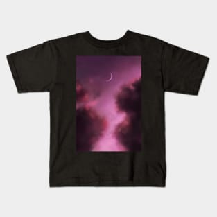 Mauve Starry Sunset Sky Kids T-Shirt